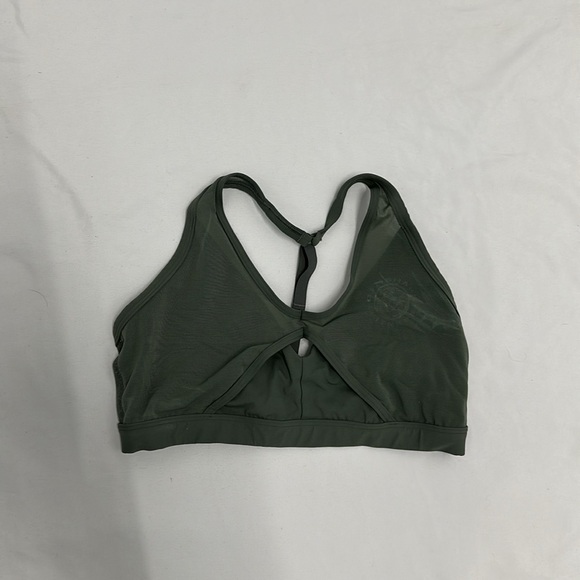 GYMSHARK Legacy T-Bar Light Support Sports Bra in Dusk Green - Picture 3 of 6